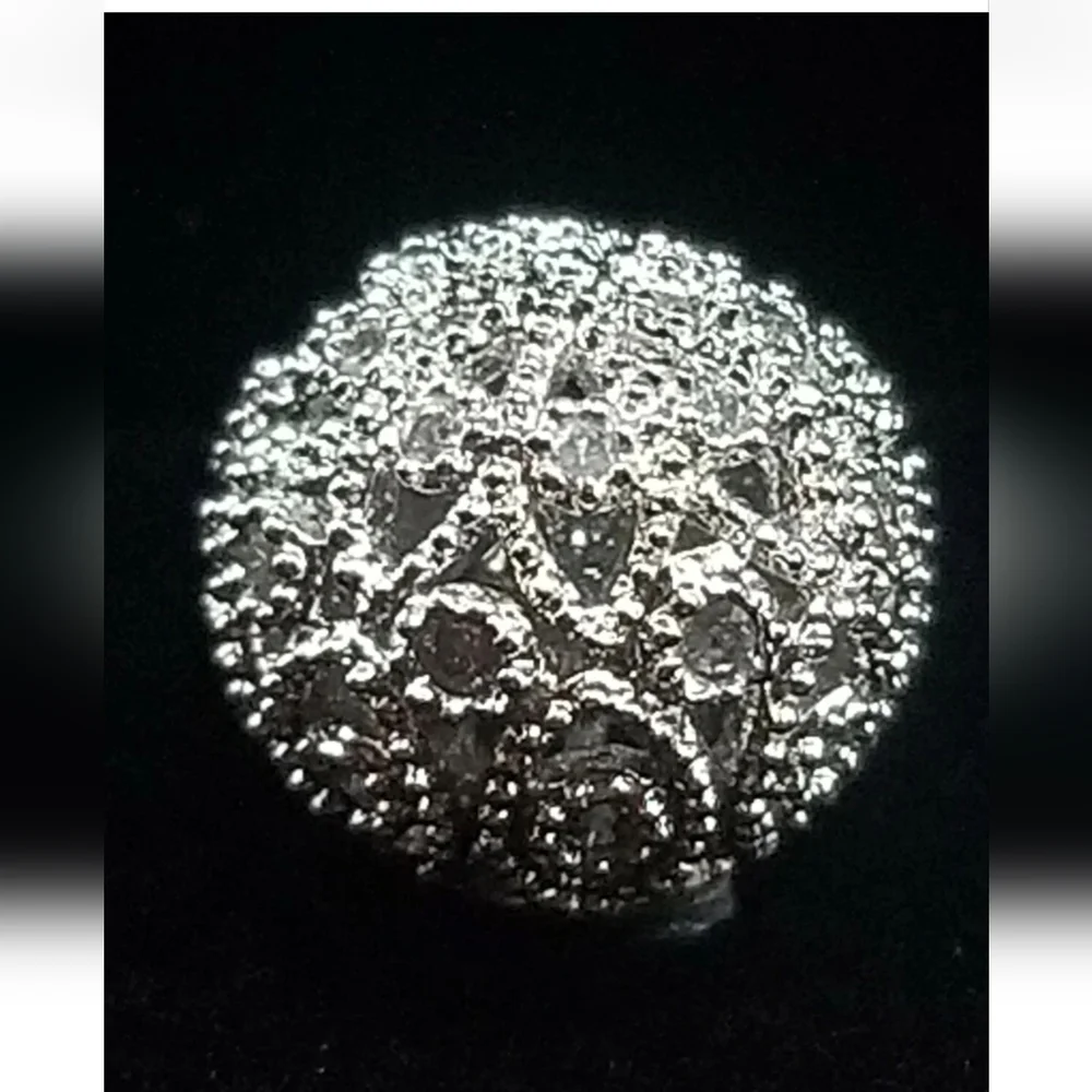 ORROUS & CO 18k White Gold Plated Cubic Zirconia Princess Ball Studs Reversible - Picture 4 of 8